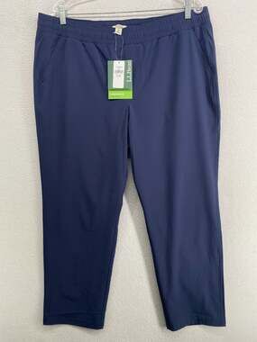 LL BEAN Pants Womens XL Petite VentureStretch Straight Leg Performance Blue NEW